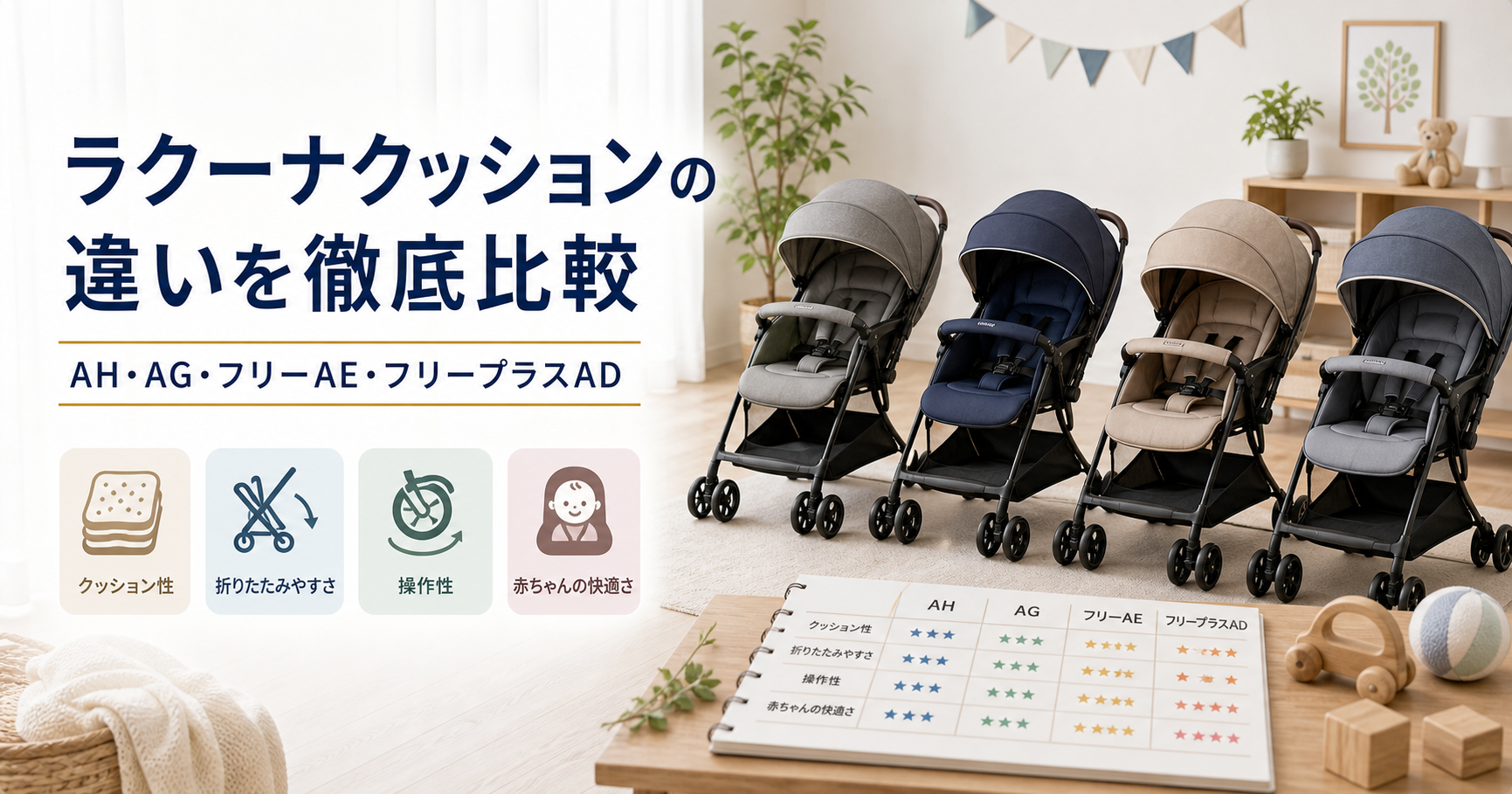 ラクーナクッションの違い｜4モデル徹底比較｜こもれび暮らし