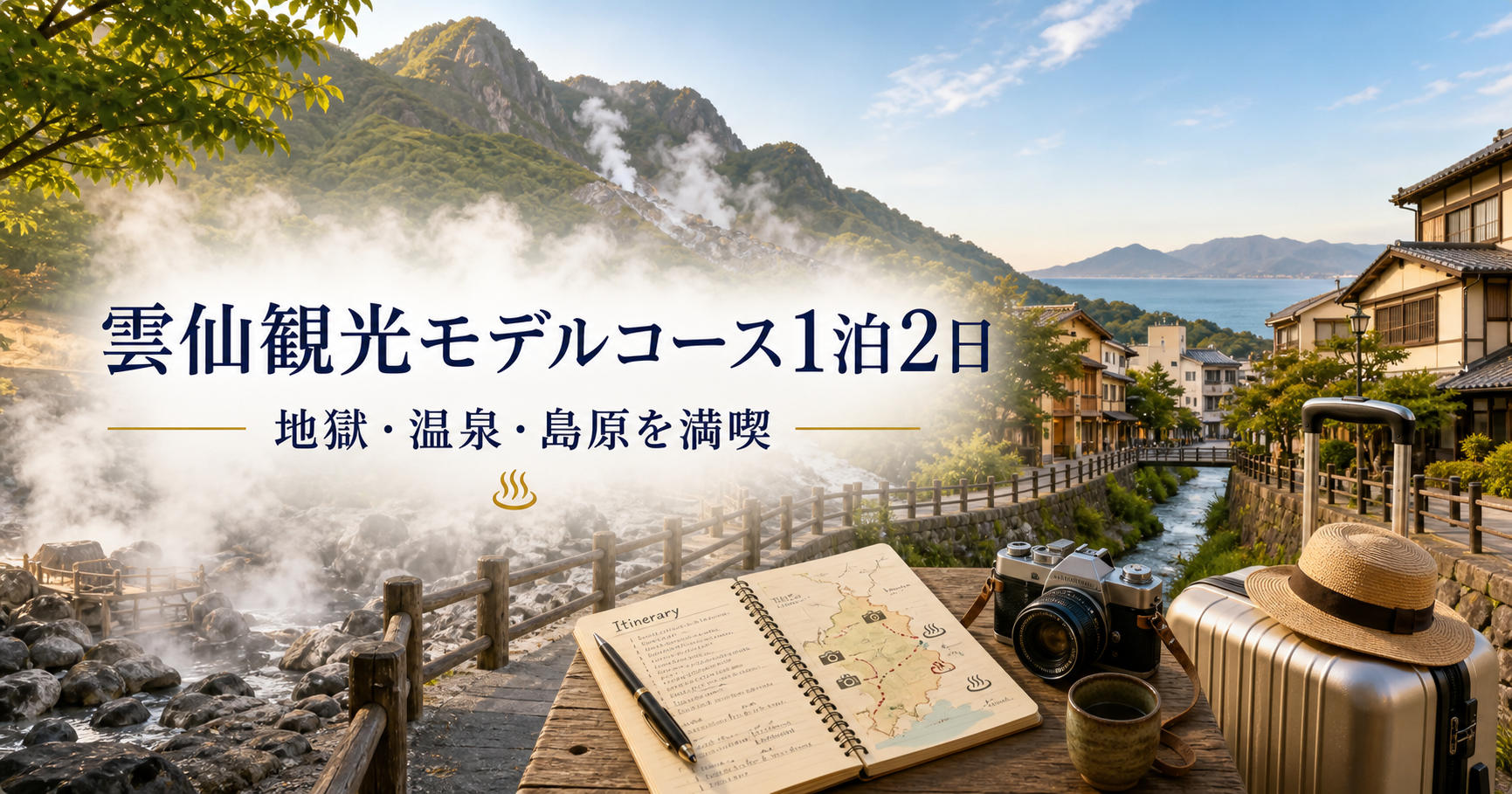 雲仙観光モデルコース1泊2日|地獄・温泉・島原を満喫 雲仙モデルコース