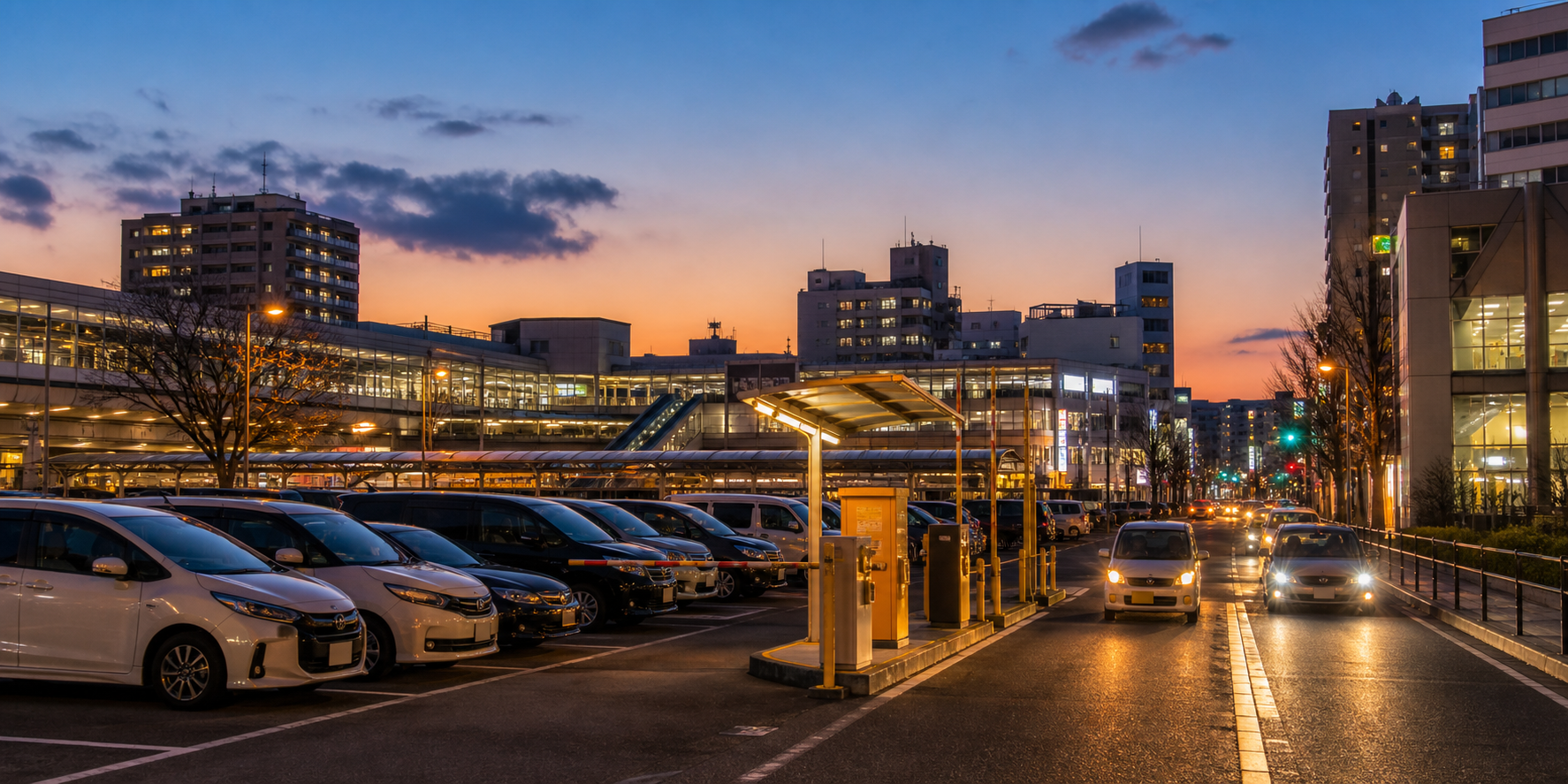 八王子駅周辺の駐車場と街並み