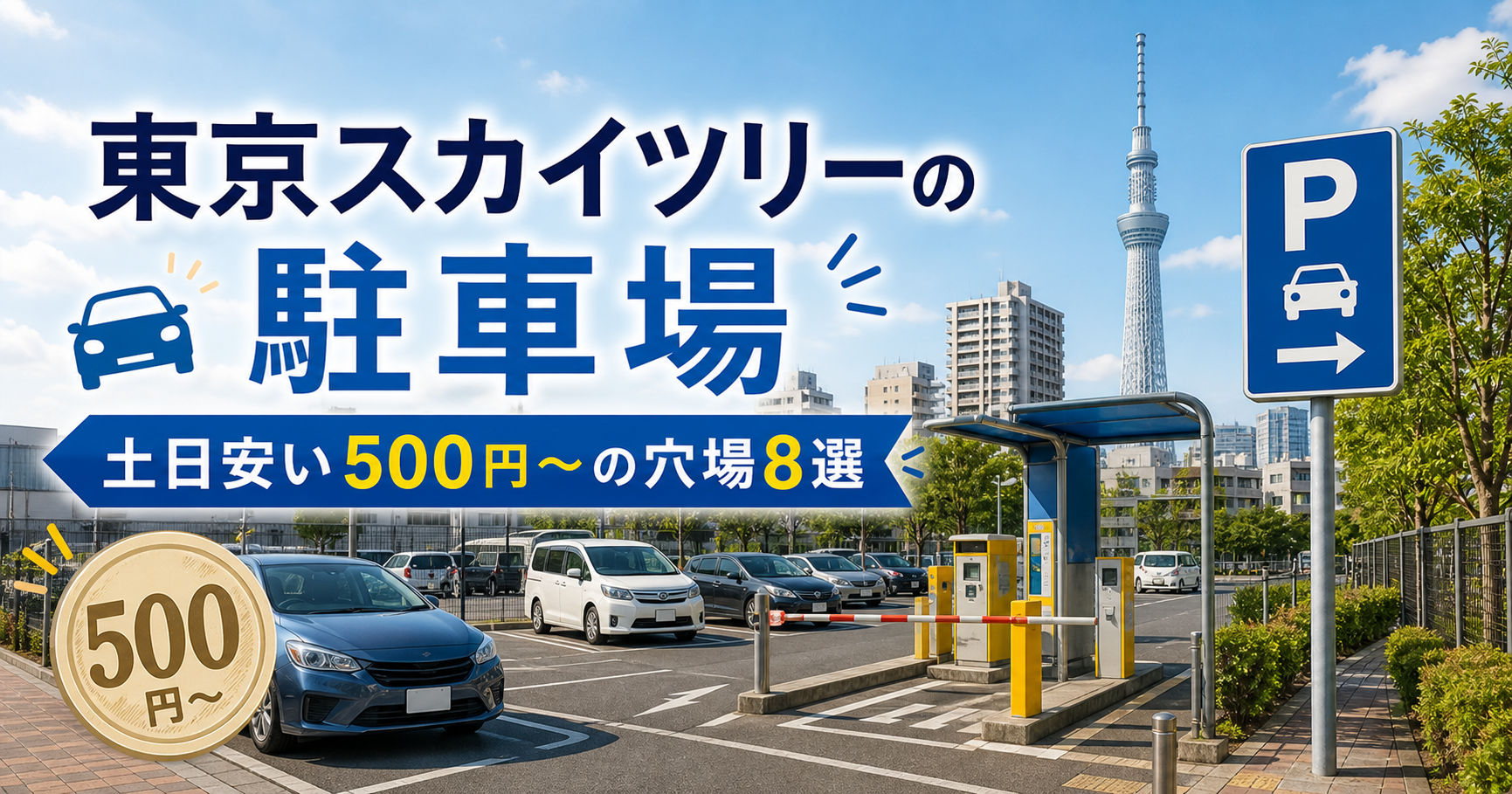 東京スカイツリーの駐車場|土日安い500円〜の穴場8選 スカイツリー駐車場