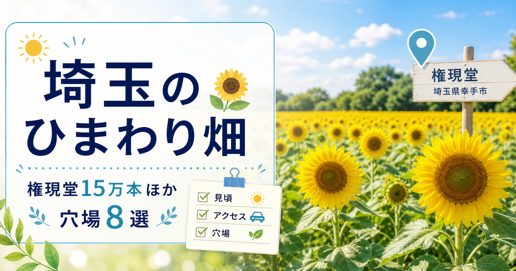 埼玉のひまわり畑|権現堂15万本ほか穴場8選 埼玉ひまわり
