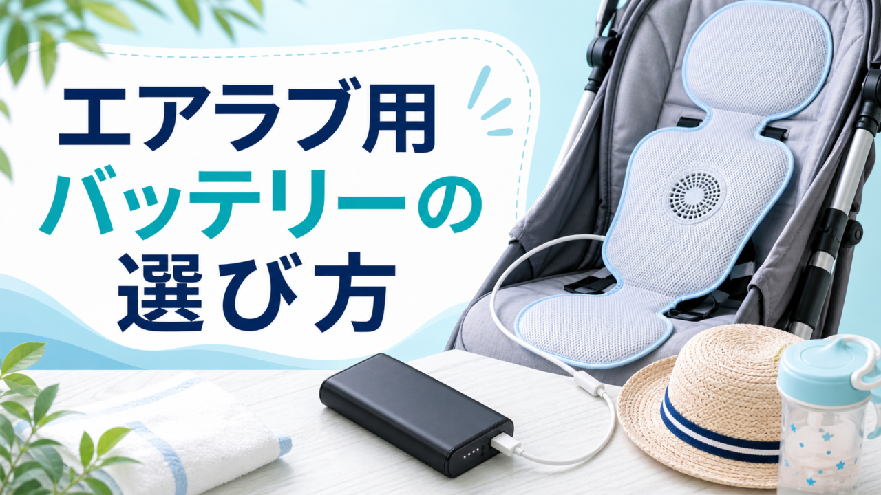 エアラブ用モバイルバッテリーの選び方を説明するアイキャッチ画像