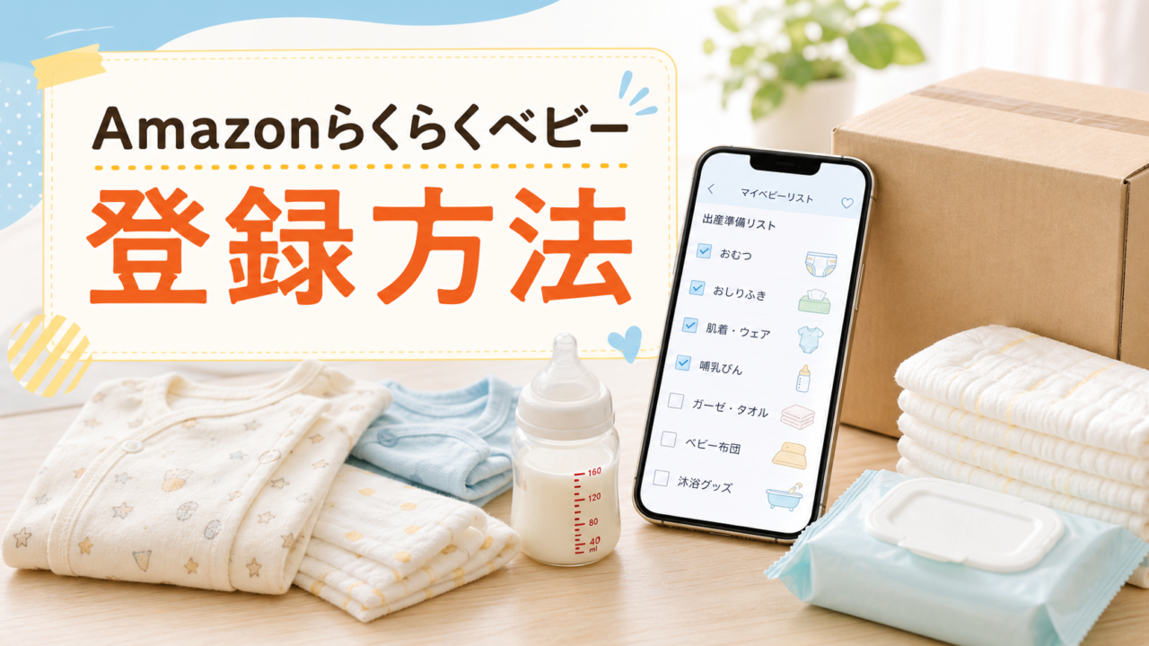 Amazonらくらくベビーの登録方法を紹介するアイキャッチ画像